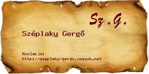 Széplaky Gergő névjegykártya